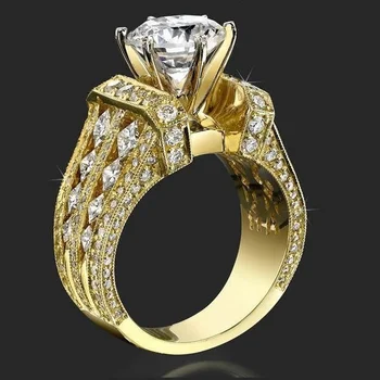 2021 tendință Simplu Zirconiu Placate cu Aur inele pentru femei bijuterii drăguț de logodna inel de Nunta de sex Feminin inel Podoabe Feminine de lux