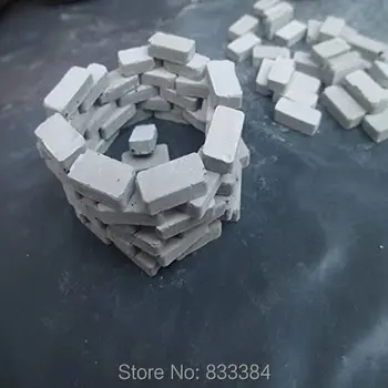 250pcs Clădire de Cărămidă Set de Păpuși în Miniatură Cărămizi Mini Cărămizi Model (Gri, 1:35)