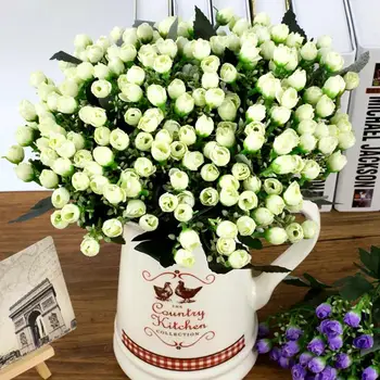36heads/Pachet Flori Artificiale de Mătase Crescut Mini Buchet De Crăciun Acasă Nunta de Anul Nou DIY Cutie de Cadou Decor Fals Plante