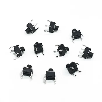 50pcs/lot 6*6*6.5 mm 4 PIN Tactil Tact 12V Buton Interruptor Micro Comutator Direct Plug-in Auto-Reset Sus
