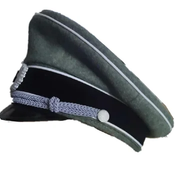 Al doilea RĂZBOI mondial armata germană de Elită Teren Vigoare Ofițer de Armată Lână Capac de Înaltă Calitate Gri Pălărie Militare Insigna Metalică Pentru Halloween Cosplay