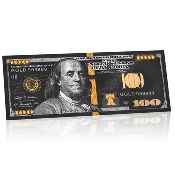 Antic Negru Folie de Aur în valoare de 100 USD Monedă Comemorativă Dolarul American Bill Bani Falși Cadou Suvenir Lume Bancnote de Colectie