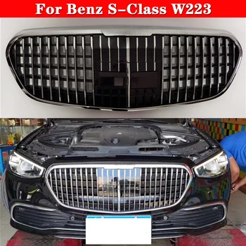 Auto styling Mijlocul grila pentru Benz S-Class W223 Modificate pentru Maybach 2021 S450 S400 ABS bara fata grill Auto Center Grila