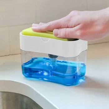 Bucătărie Spălare Detergent Lichid Automat Distribuitor Presa de tip Lichid Cutie bureților de Vase Dozator de Săpun