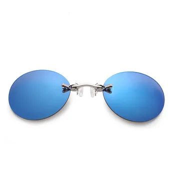Clip de Pe Nas Ochelarii fără ramă Rotundă Matrix Morpheus ochelari de Soare Mini Fara rama Vintage pentru Bărbați Ochelari de soare UV400