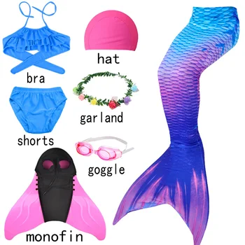 Copii Mermaid Cozi BikiniBaby Copii Scăldat Costum De Baie Cu Sutien Pantaloni Scurți Pentru Fete Costum Printesa Mă Înec În Costume