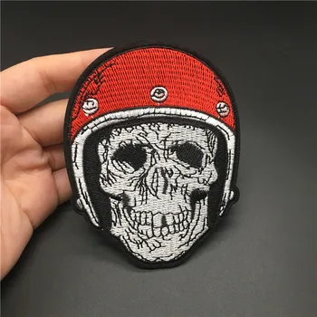 Craniul Stripe Size: 8.0x10.0 cm Punk Diy Patch-uri Brodate pentru Îmbrăcăminte de Fier pe Insigna Aplicatiile de Cusut Haine Autocolant
