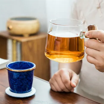 Creative Rezistente la Căldură de Sticlă Ceașcă de ceai cu Filtru Ceramic si Capac de Birou Filtru de Ceai Ceașcă de Cuplu Apă Simplă Cană Drinkware
