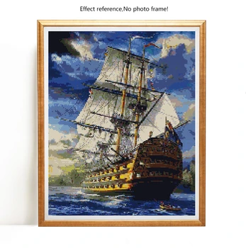 Evershine 5D DIY Diamant Pictura Plină Piața de Foraj cruciulițe Barcă cu pânze Peisaj Broderie Mozaic Plin Aspect Decor Acasă