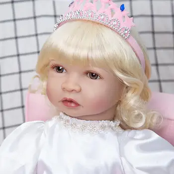 Frumoasa de 24 de Inch Papusa Reborn 60 CM Cârpă Moale Corpul Renăscut Baby Dolls Jucarii Printesa de Aur Părul Pentru Ziua de nastere Cadouri de Craciun