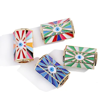 Geometrice Hexagon Model de deochi Dungi Colorate DIY Accesorii Bijuterii Handmade, Margele Spacer Pentru Bratara Colier Face