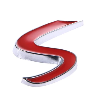 Metal Roșu S masini de Coada Emblema, Insigna Decal Autocolant pentru bmw Mini Cooper