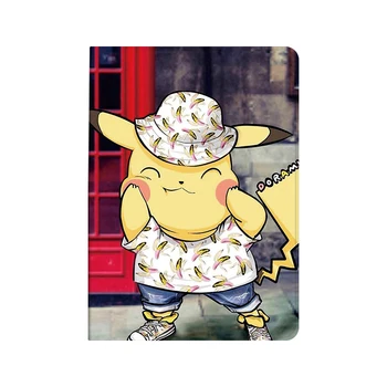Pikachu tip carte iPad caz pentru Apple iPad pro 2020 12.9 11 10.5 10.2 9.7 Caz silicon Moale Spate Stand Smart Cover