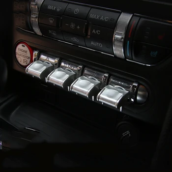 QHCP Mașina de Centru de Control de Navigare GPS Buton Buton Capac Ornamente Decor Capac ABS Pentru Ford Mustang 15 16 17 18 19 20 Accesorii