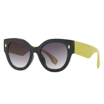 SHAUNA Supradimensionate Rotund ochelari de Soare pentru Femei Brand Designer de Nituri Ochelari Uri Populare Retro Gradient Bărbați Ochelari de Soare Nuante UV400