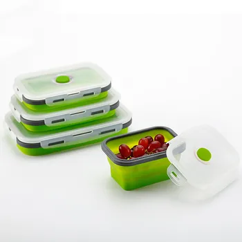 Silicon Pliabil Cutie De Prânz Portabil În Aer Liber, De Călătorie Instant Noodle Bowl Retractabil Tacamuri Poate Cuptor Cu Microunde Frigider Proaspete 50