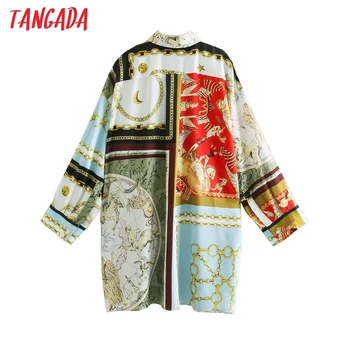 Tangada Femei Vintage Imprimare de Flori Supradimensionate Kimono Camasa Maneca Lunga Elegante Femei Casual Tricou Vrac 5Z73
