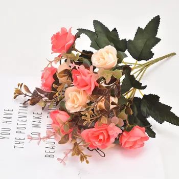 1/2Bouquet de Ceai de Mătase de Trandafir Buchet de Mireasa de Crăciun Acasă Decorare Nunta Europeană stil Retro Fals Flori Artificiale 12Heads