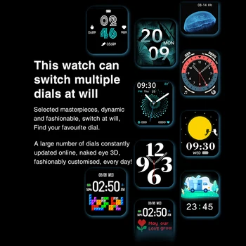 1.75 inch Ceas Inteligent Oameni Complet Tactil de Fitness Tracker Tensiunii Arteriale Ceas Inteligent Femei Smartwatch Pentru OPPO Android, Apple, Xiaomi