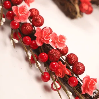 1 buc Simulare Trandafir Roșu în Formă de Inimă Agățat Ornamente Usa de Perete Acasă Decorare de Crăciun Coroane de flori Nunta, Petrecere de Aniversare Decor