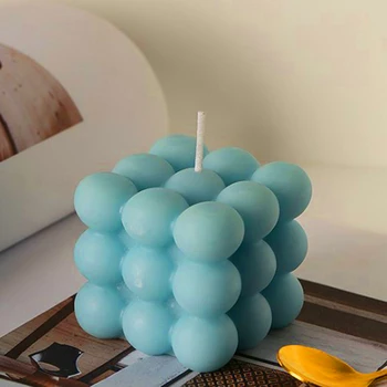 1 Bucată de Geometrie Bubble Cub Lumânare de Soia, Ceara de Mici Aromoterapie Lumanari Parfumate relaxare INS Stil de Decor Pepinieră
