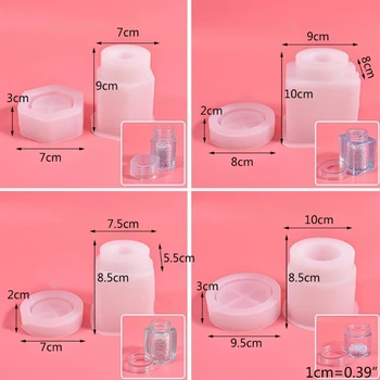 1 Set Depozitare Sticla de Borcan de Cristal Rășină Epoxidică Mucegai Meserii DIY Turnare Instrument Recipient Sigilat cu Capac de Silicon Mucegai