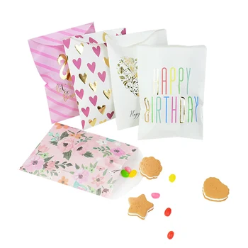 10/12pcs Plic Pungă de Hârtie Flamingo Inima Floare Happy Birthday Sac Petrecere de Nunta Favoarea Bomboane Ambalare Cadou Copil de Dus Provizii
