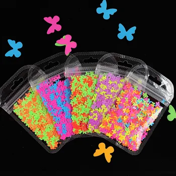 10/5 Sac Formă de Fluture Paiete Pentru Unghii Decoratiuni Neon 3D Paillette Unghii Sclipici Fulgi de Felii Manichiura Unghii Accesorii