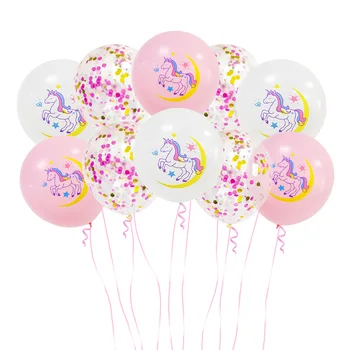 10buc/lot Unicorn Petrecere Baloane Happy Birthday Party Decoratiuni Balon de Folie Globos Balony Banner Streamer Copil de Dus pentru copii