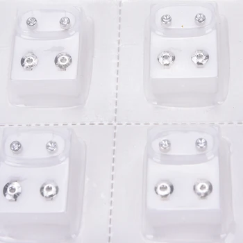 12 Perechi Medicale Din Aliaj De Oțel De Unică Folosință În Condiții De Siguranță Ureche Stud Piercing Bijuterii Arma Poanson Instrument De Culoare Argintie Cercel Piercing