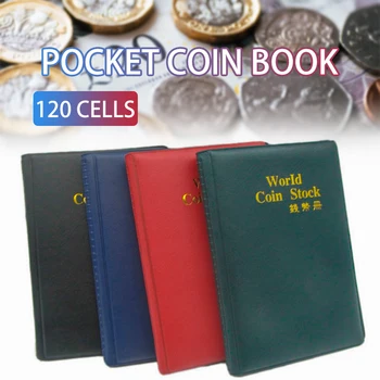 120 De Bucăți Monede De Stocare Carte Monedă Comemorativă De Colectare Album Titularii De Colectare Volumul Folder Ține Multi-Color Gol Monede