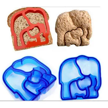12pcs DTY de Copt Sandwich Mucegai Pâine Prăjită Desene animate Face Mucegai de Biscuiti taiat din Plastic Mucegai