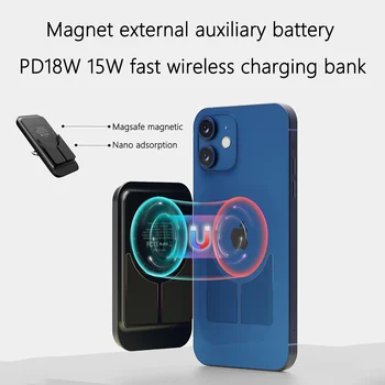 15W Magnetic Wireless Încărcător Rapid 6000mAh Extern Portabil Baterie Auxiliară Pentru Apple iPhone 12 Pentru Magsafe Power Bank Percepe