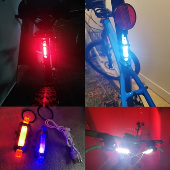 2 buc Biciclete Lumina 3 Moduri USB Reîncărcabilă Biciclete Biciclete de Siguranță lampa Stop Bicicleta Spate Lampă Lumina Super-Luminos