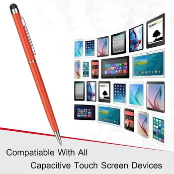 2-în-1 de Design de Culoare Aleatorii Pix Precise Capacitiv Creion Stilou Stylus Pentru Tableta Telefon (contactați-mă pentru en-gros)