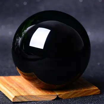 20-60mm Asiatice Naturale Obsidian Negru Sfera de Cuart Cristal Magic Ball de Vindecare Reiki Rock Piatră de Colecție Fără Bază