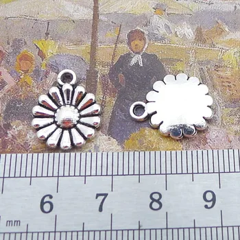 20 de Piese 14*17mm Amestecat Aliaj de Antichități Argint Culoare Farmecele de Flori Pandantiv Vintage Accesorii Pentru Bijuterii DIY Face
