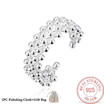 2020 Mare De Argint 925 Bratari Șirag De Mărgele Rotunde Reglabile Femei Moda Bijuterii Fine, Brățări Cu Talismane
