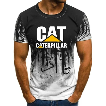 2021-cat caterpillar 3d t-shirt distracție de vară încarnare de imprimare t-shirt barbati top negru din poliester de moda t-shirt mâneci scurte