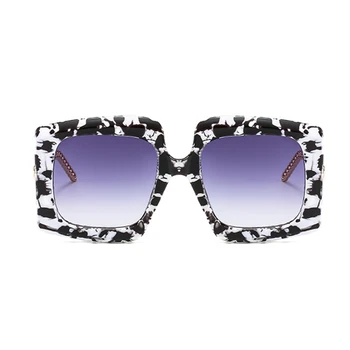 2021 Supradimensionate Pătrat ochelari de Soare Pentru Femei Dungă Cadrul Lanțului de Forma Picior Ochelari de Soare Nou de Lux de Brand Designer de Eyeware UV400 Bărbați