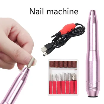 2021 T1 Portabile Pen Mașină de Rectificat Set Manichiura Foraj Biți Set de Exfoliere Lustruire Pen Mini Electric nail art