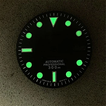 29mm Dual Calendar Cadran de Ceas pentru NH36A/4R36/7S Mișcarea Model Soare cu Verde Luminos (Cu Logo)