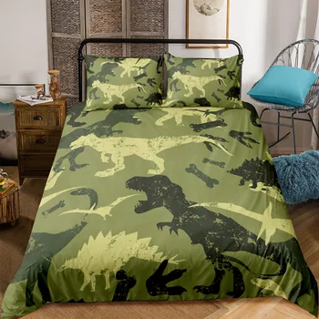 3d lenjerie de pat lenjerie de pat de dinozaur jurassic serie 2/3 bucata set pentru copii full size lenjerie de pat adolescent t-rex quilt singură regină set