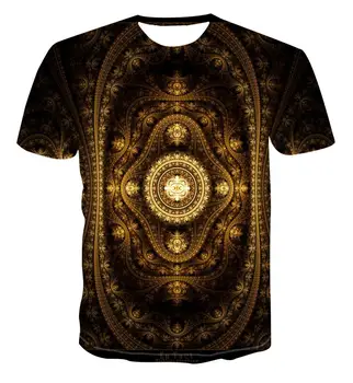 3d Simplu Nou Moda de Culoare Geometrie Stiva Psihedelice Creative de Design T -Shirt Pentru Bărbați Modelului Versatil Rece Unic Print Frumos