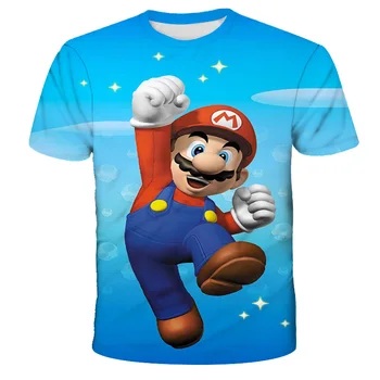 4-14 ani copii de desene animate clasice Mario 3D T-shirt Nou stil Harajuku joc clasic Mario Bros haine pentru copii Mario Băieți Cl