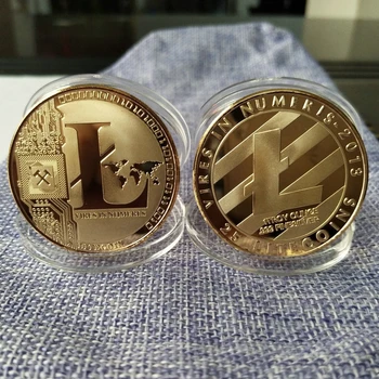 40*1.5 mm Creative de Suveniruri Placat cu Aur Litecoin Colectie de Cadouri Colecție de Artă Fizice Feliuta Comemorative Replica Monede