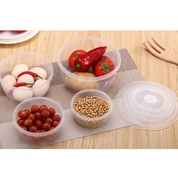 4buc/set Container pentru Alimente din Plastic Bento Proaspete-Păstrarea Cutie Frigider Multi Capacitate Congelator cuptor cu Microunde Bucătărie Cutie de Depozitare x