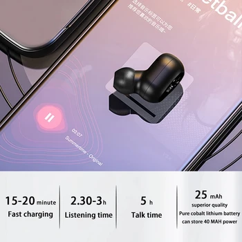 5.0 Wireless Căști de Anulare a Zgomotului Căști Bluetooth Handsfree Stereo Invizibil Ture Cască TWS Căști Cu Microfon