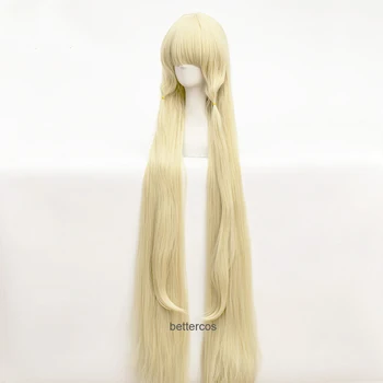 51 cm 130cm Mult Lapte de Aur Chobits Chii Blonda Cosplay Peruci Cu Cosplay Prop Urechi Rezistență la Căldură Peruci Par + Capac de Peruca