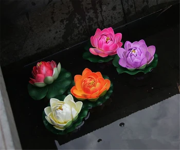 5Pcs 10cm Mici Artificiale Flori de Lotus nufar Bud Tip Iaz, Plante Decor Piscină Rezervor de Pește Acvariu